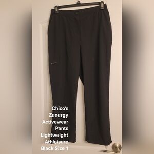 Chico's Zenergy Activewear Pants Lightweight Athleisure Black